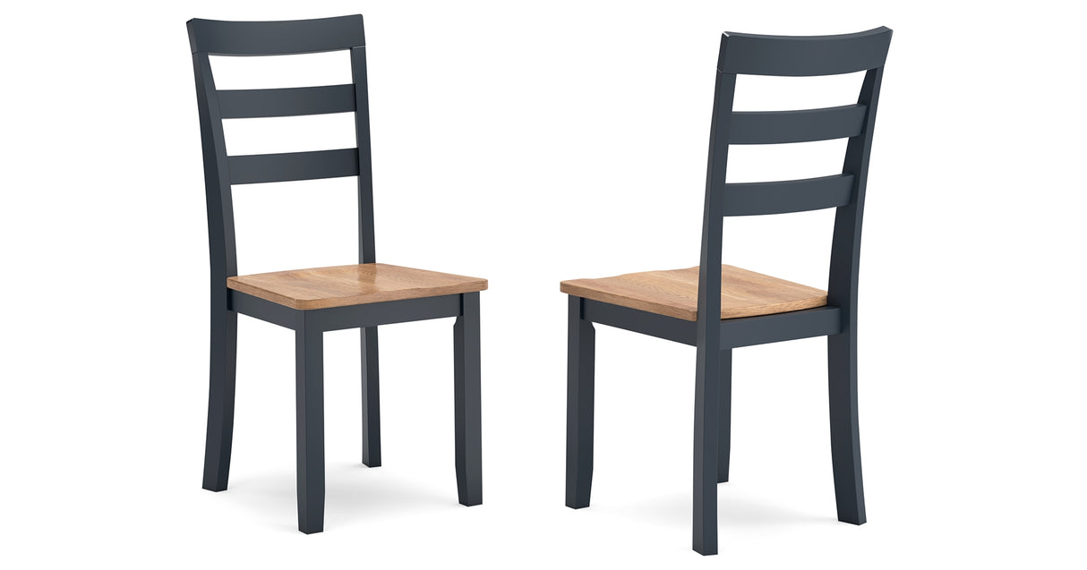 Gesthaven Natural/Blue Dining Chair, Set of 2 from Ashley Furniture - Luna Furniture