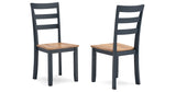 Gesthaven Natural/Blue Dining Chair, Set of 2 from Ashley Furniture - Luna Furniture