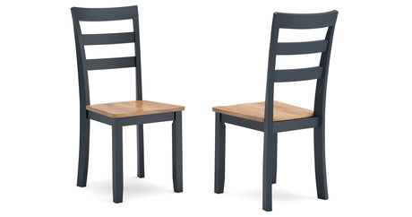Gesthaven Natural/Blue Dining Chair, Set of 2 from Ashley - Luna Furniture