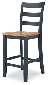 Gesthaven Natural/Blue Counter Height Barstool, Set of 2 from Ashley Furniture - Luna Furniture
