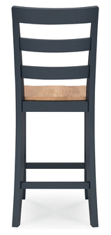Gesthaven Counter Height Dining Table and 4 Barstools in Natural/Blue from Ashley - Luna Furniture