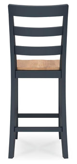 Gesthaven Natural/Blue Counter Height Barstool, Set of 2 from Ashley - Luna Furniture