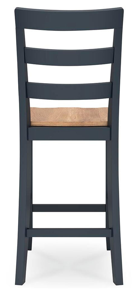 Gesthaven Natural/Blue Counter Height Barstool, Set of 2 from Ashley - Luna Furniture