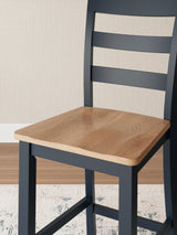 Gesthaven Counter Height Dining Table and 4 Barstools in Natural/Blue from Ashley - Luna Furniture