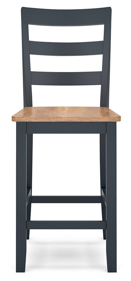 Gesthaven Natural/Blue Counter Height Barstool, Set of 2 from Ashley - Luna Furniture