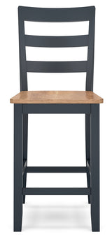 Gesthaven Counter Height Dining Table and 4 Barstools in Natural/Blue from Ashley - Luna Furniture