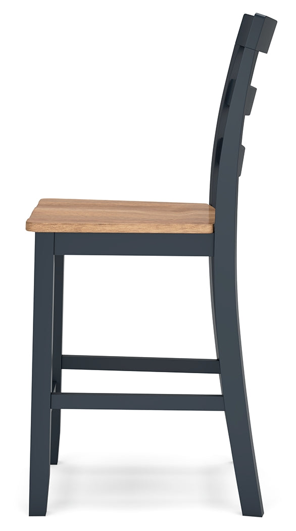 Gesthaven Counter Height Dining Table and 4 Barstools in Natural/Blue from Ashley - Luna Furniture