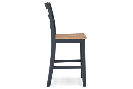 Gesthaven Natural/Blue Counter Height Dining Table and 2 Barstools from Ashley - Luna Furniture