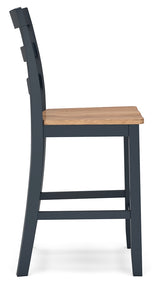 Gesthaven Counter Height Dining Table and 4 Barstools in Natural/Blue from Ashley - Luna Furniture