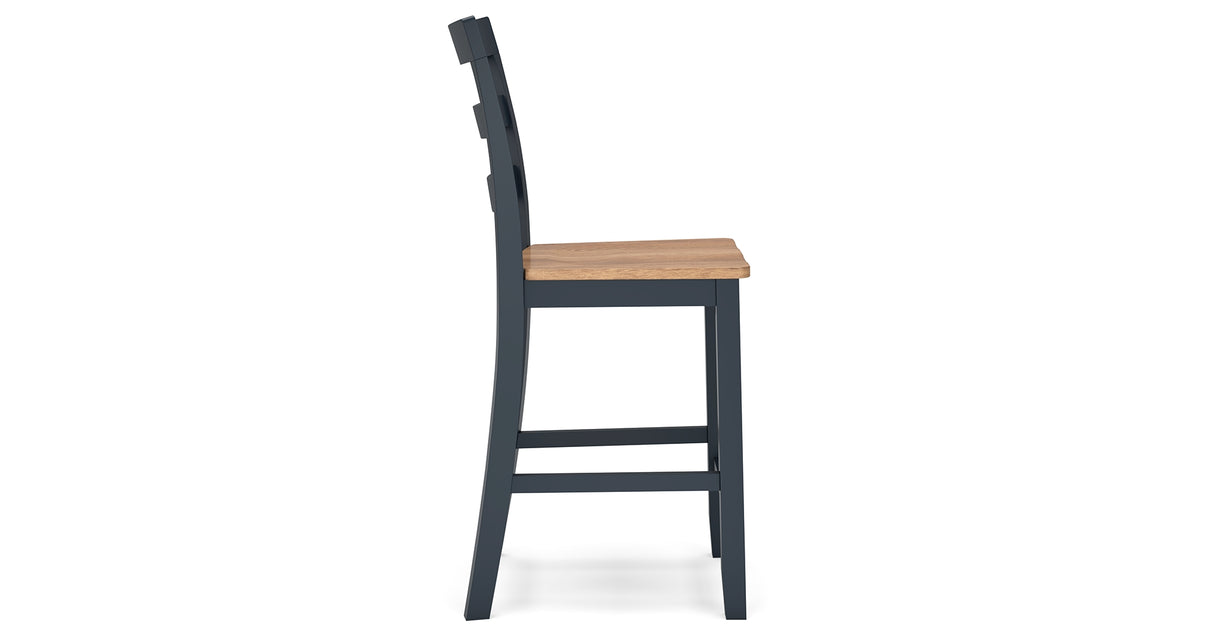 Gesthaven Counter Height Dining Table and 2 Barstools in Natural/Blue from Ashley - Luna Furniture