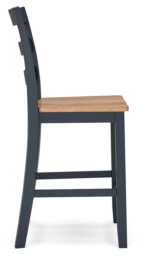 Gesthaven Natural/Blue Counter Height Barstool, Set of 2 from Ashley - Luna Furniture