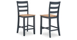 Gesthaven Counter Height Dining Table and 2 Barstools in Natural/Blue from Ashley - Luna Furniture