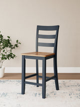 Gesthaven Counter Height Dining Table and 4 Barstools in Natural/Blue from Ashley - Luna Furniture