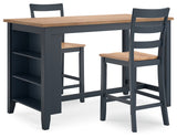 Gesthaven Counter Height Dining Table and 4 Barstools in Natural/Blue from Ashley - Luna Furniture