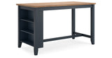 Gesthaven Counter Height Dining Table and 4 Barstools in Natural/Blue from Ashley - Luna Furniture