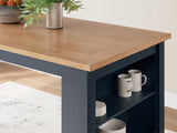 Gesthaven Counter Height Dining Table and 4 Barstools in Natural/Blue from Ashley - Luna Furniture