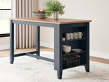 Gesthaven Counter Height Dining Table and 4 Barstools in Natural/Blue from Ashley - Luna Furniture