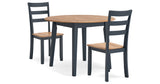 Gesthaven Natural/Blue Dining Table and 2 Chairs from Ashley Furniture - Luna Furniture
