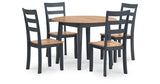 Gesthaven Natural/Blue Dining Table and 4 Chairs from Ashley Furniture - Luna Furniture