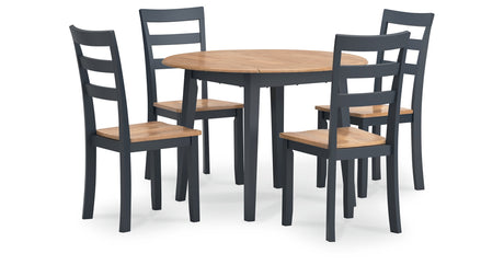 Gesthaven Dining Table and 4 Chairs in Natural/Blue from Ashley Furniture - Luna Furniture