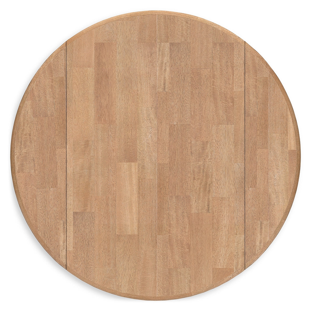 Gesthaven Natural/Blue Dining Drop Leaf Table from Ashley - Luna Furniture