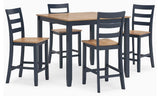 Gesthaven Natural/Blue Counter Height Dining Table and 4 Barstools (Set of 5) from Ashley Furniture - Luna Furniture