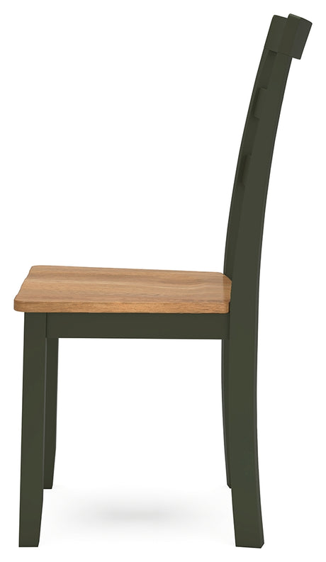 Gesthaven Natural/Green Dining Chair, Set of 2 from Ashley - Luna Furniture