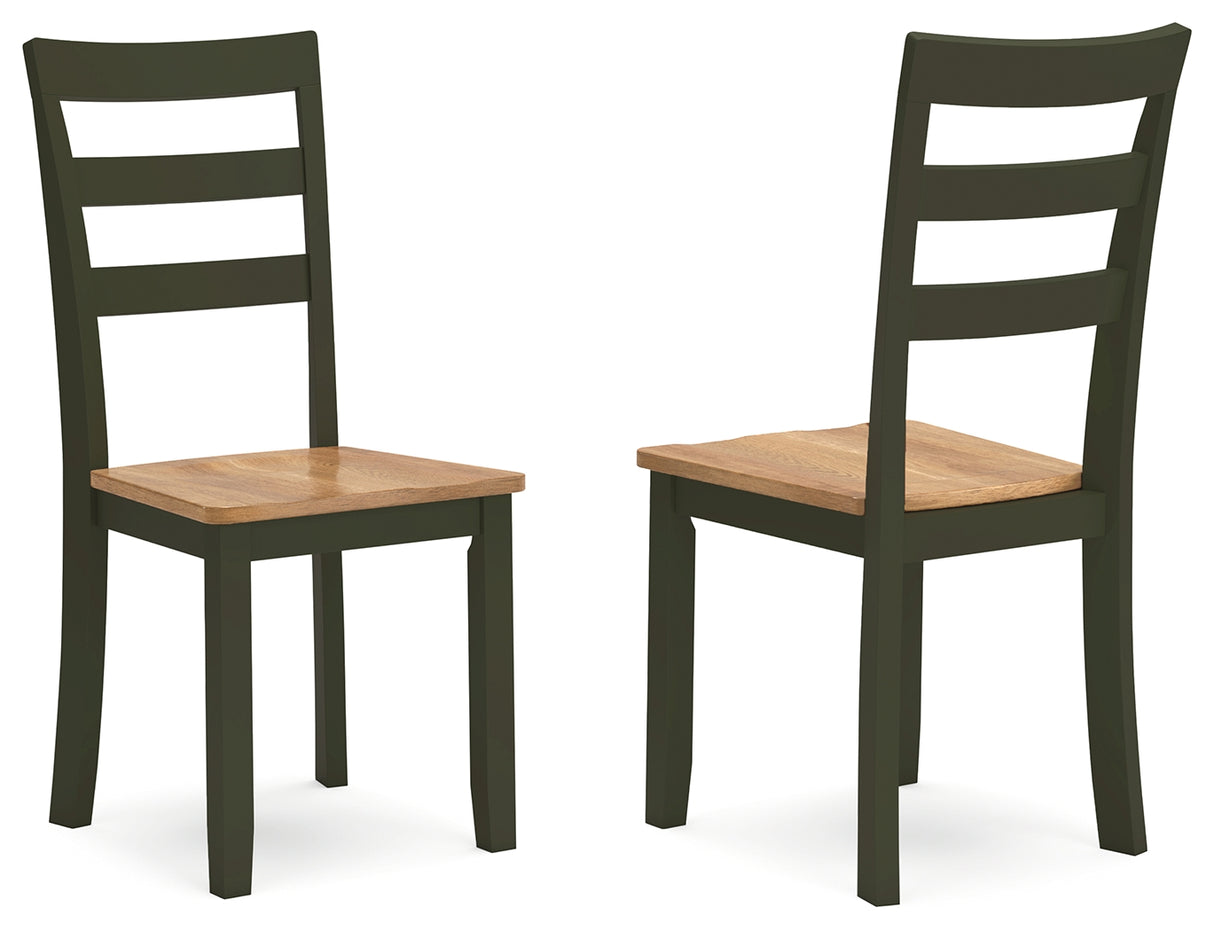 Gesthaven Natural/Green Dining Chair, Set of 2 from Ashley - Luna Furniture