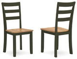 Gesthaven Natural/Green Dining Chair, Set of 2 from Ashley - Luna Furniture