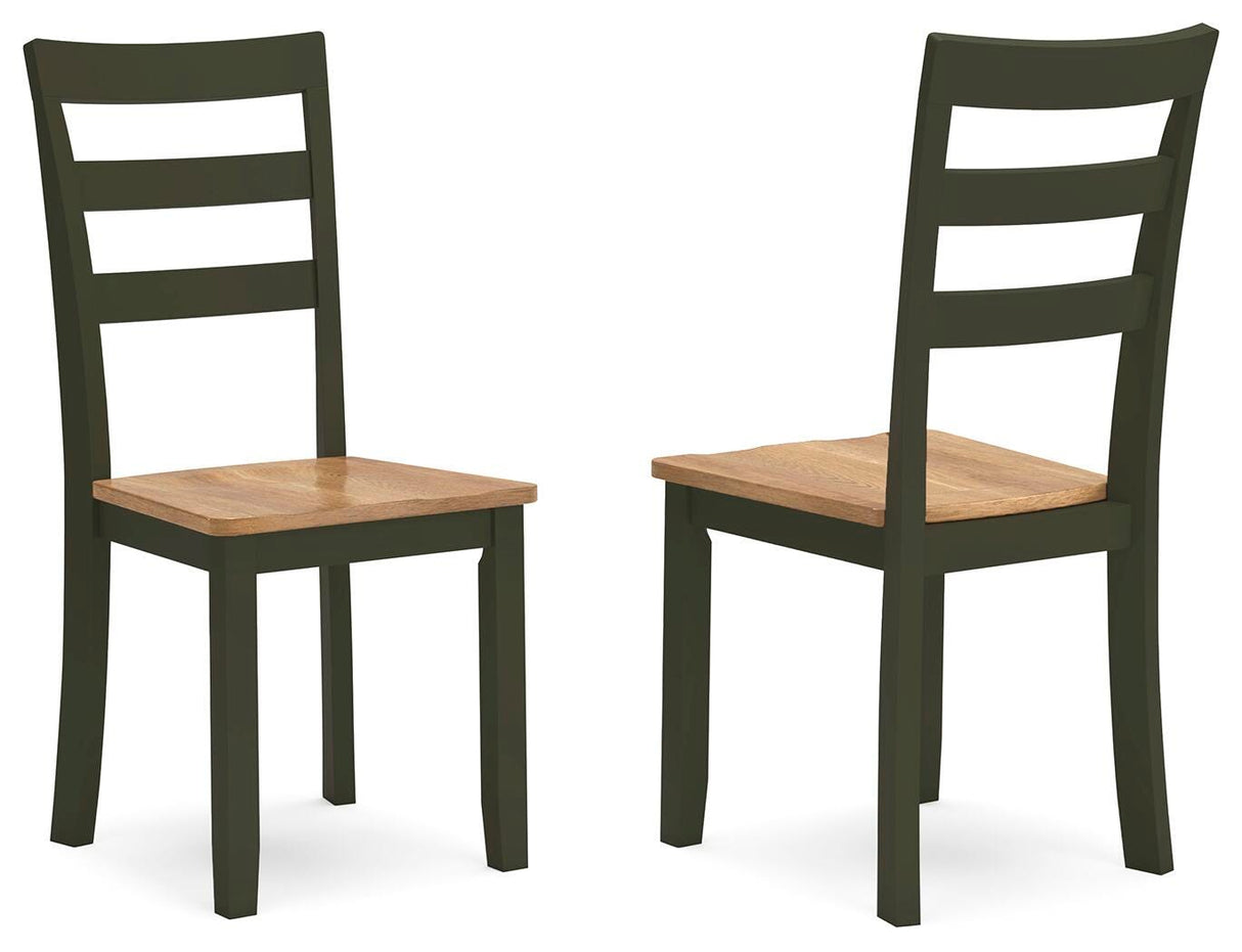 Gesthaven Natural/Green Dining Chair, Set of 2 from Ashley - Luna Furniture