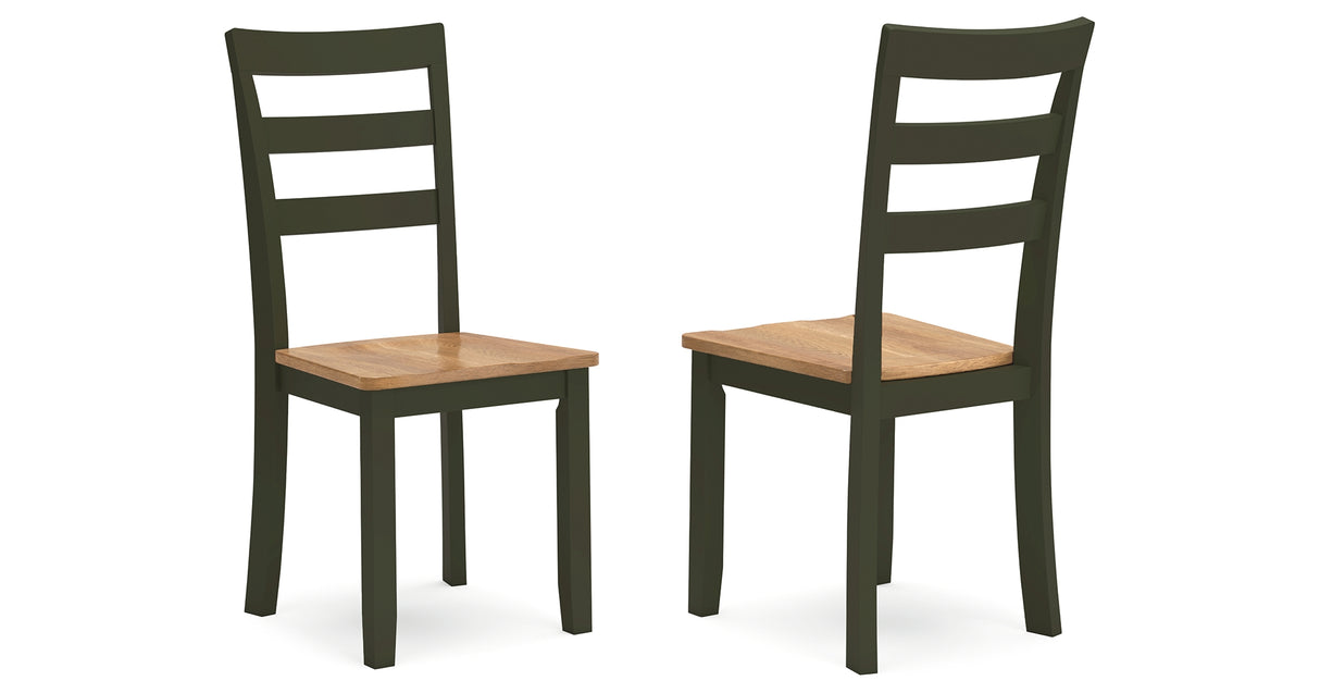Gesthaven Natural/Green Dining Chair, Set of 2 from Ashley - Luna Furniture