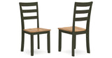 Gesthaven Natural/Green Dining Chair, Set of 2 from Ashley - Luna Furniture