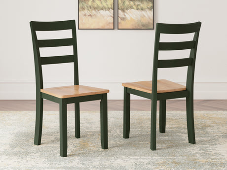 Gesthaven Natural/Green Dining Chair, Set of 2 from Ashley - Luna Furniture