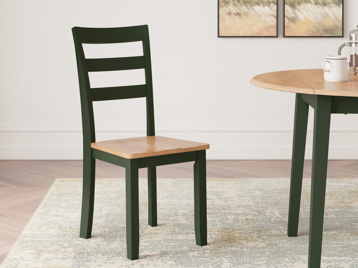 Gesthaven Natural/Green Dining Chair, Set of 2 from Ashley - Luna Furniture