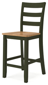 Gesthaven Natural/Green Counter Height Barstool, Set of 2 from Ashley Furniture - Luna Furniture