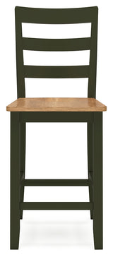 Gesthaven Natural/Green Counter Height Dining Table and 4 Barstools from Ashley Furniture - Luna Furniture