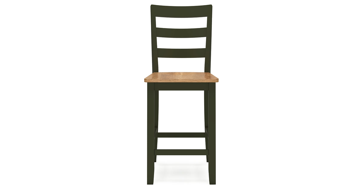 Gesthaven Natural/Green Counter Height Dining Table and 2 Barstools from Ashley - Luna Furniture