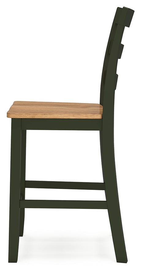 Gesthaven Counter Height Dining Table and 4 Barstools in Natural/Green from Ashley - Luna Furniture