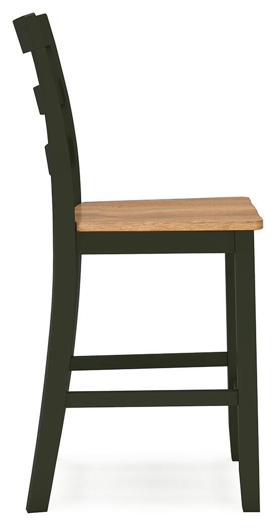 Gesthaven Natural/Green Counter Height Barstool, Set of 2 from Ashley Furniture - Luna Furniture