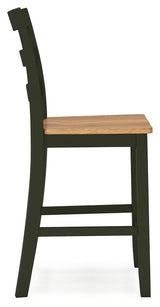 Gesthaven Natural/Green Counter Height Barstool, Set of 2 from Ashley Furniture - Luna Furniture