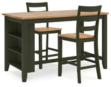 Gesthaven Natural/Green Counter Height Dining Table and 4 Barstools from Ashley - Luna Furniture