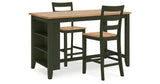 Gesthaven Natural/Green Counter Height Dining Table and 2 Barstools from Ashley - Luna Furniture