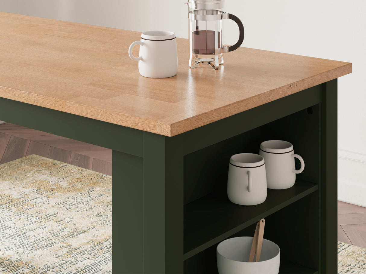 Gesthaven Natural/Green Counter Height Dining Table from Ashley Furniture - Luna Furniture
