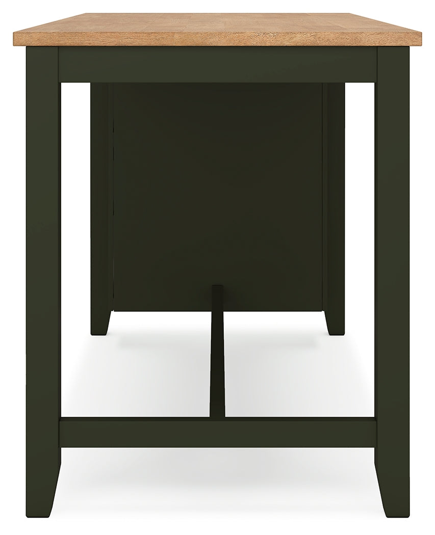 Gesthaven Natural/Green Counter Height Dining Table and 4 Barstools from Ashley - Luna Furniture
