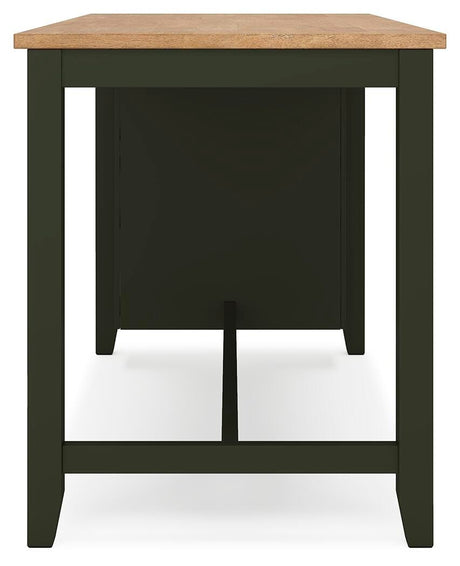 Gesthaven Natural/Green Counter Height Dining Table from Ashley Furniture - Luna Furniture
