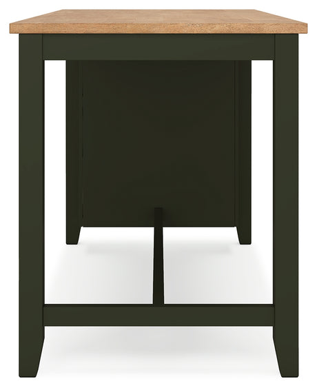 Gesthaven Natural/Green Counter Height Dining Table and 4 Barstools from Ashley - Luna Furniture