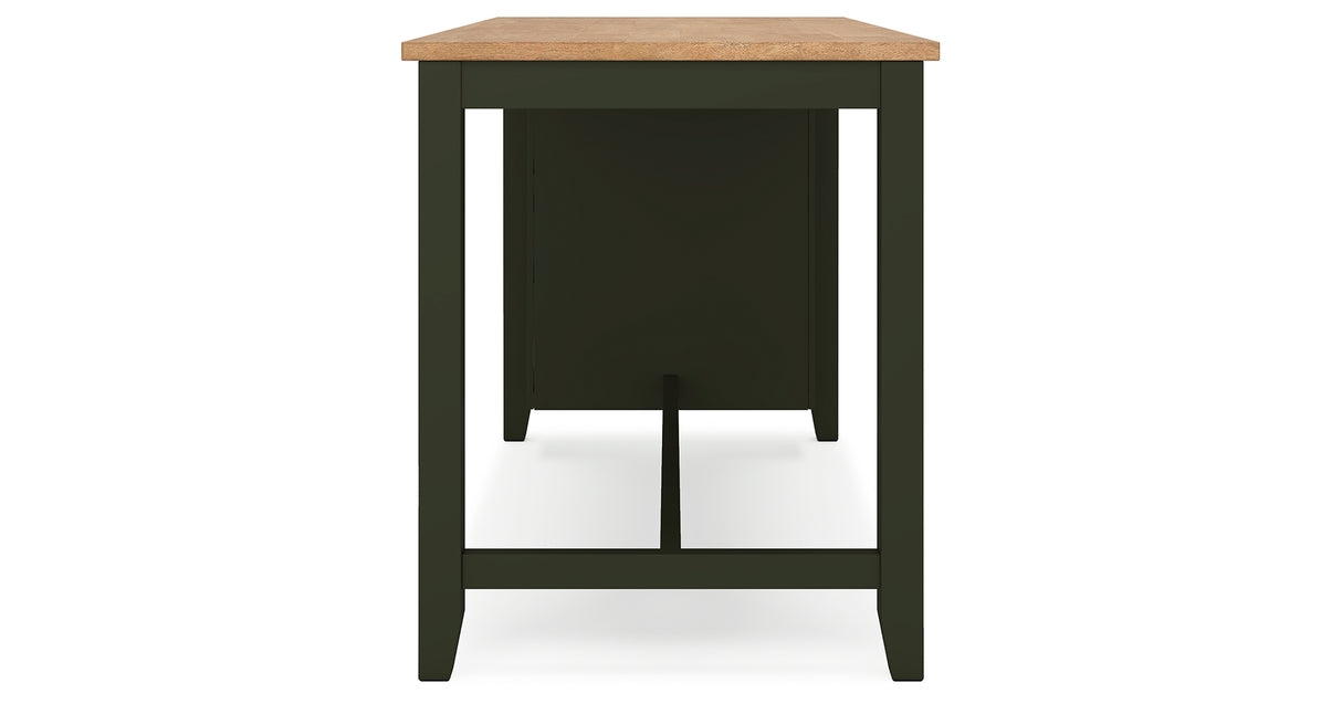 Gesthaven Natural/Green Counter Height Dining Table and 2 Barstools from Ashley - Luna Furniture