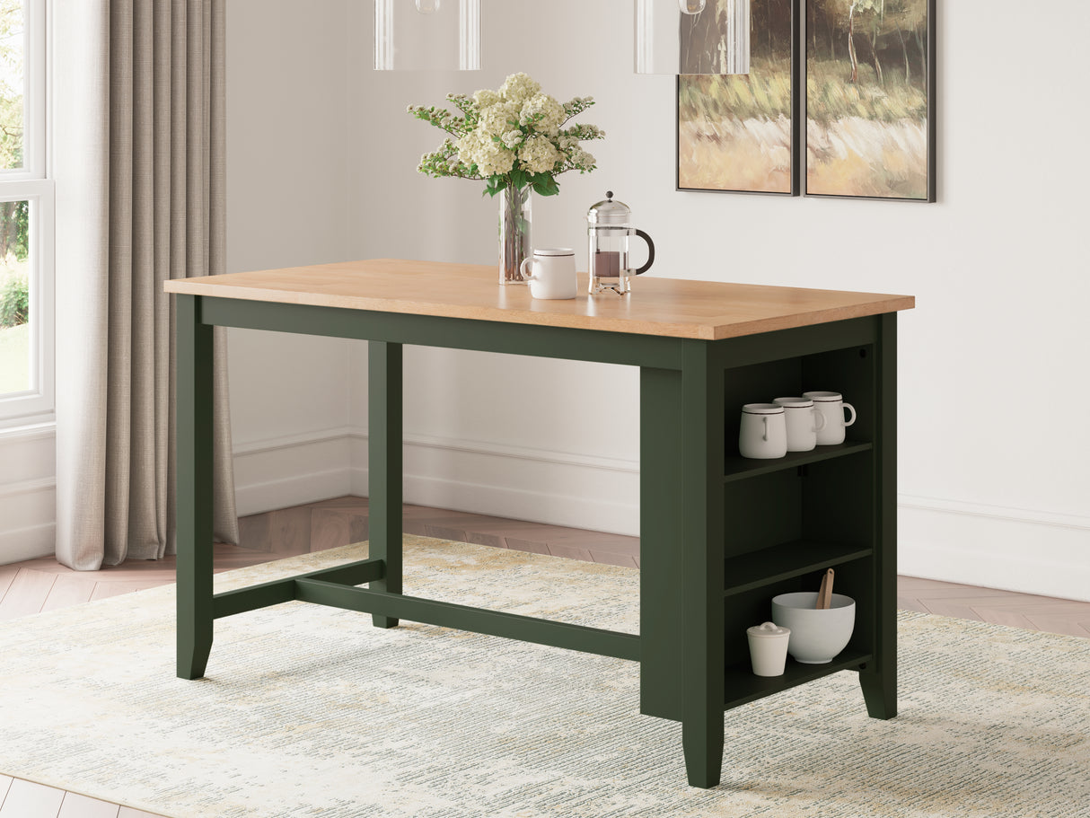 Gesthaven Natural/Green Counter Height Dining Table from Ashley Furniture - Luna Furniture