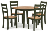 Gesthaven Natural/Green Dining Table and 4 Chairs from Ashley - Luna Furniture