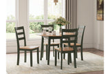 Gesthaven Natural/Green Dining Table and 4 Chairs from Ashley - Luna Furniture